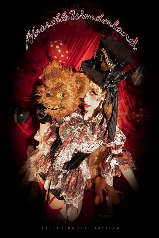 Lilith House - Horror Park - Gothic Lolita Irregular Hem Corset 31622:369756