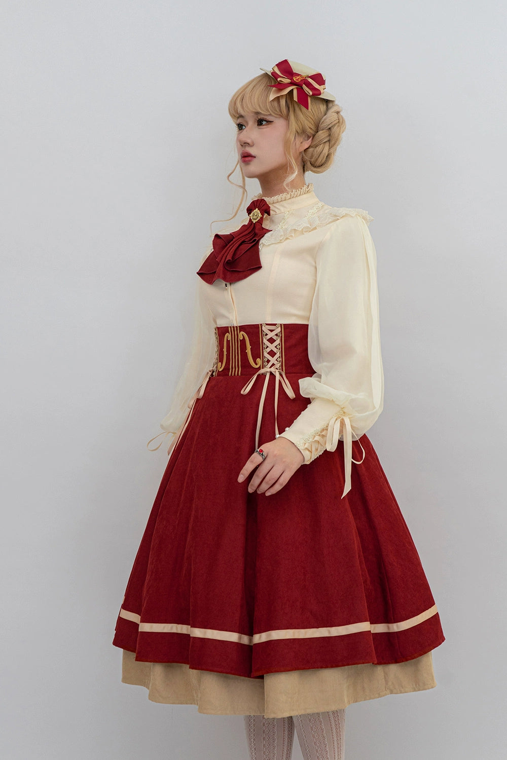 Miss Point~Golden Movement~Elegant Lolita Fishbone Skirt Customized 32242:381406