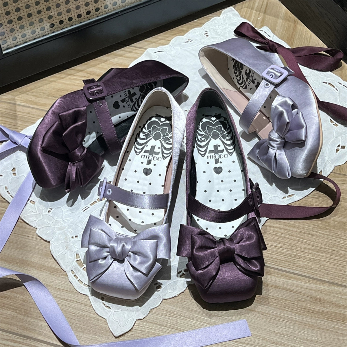 MODO - Sisi - Elegant Lolita Satin Shoes, Square Toe 43664:782528