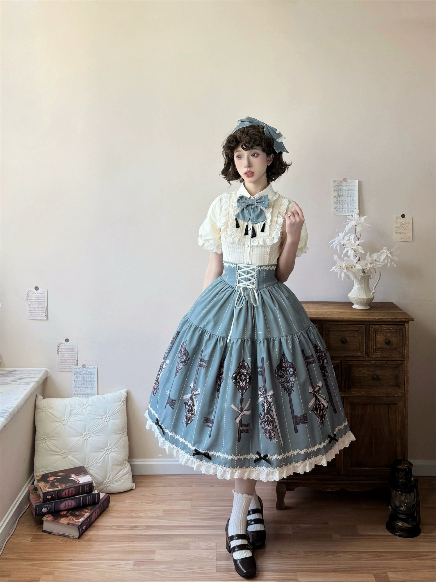 Uncle's Workshop - Secret Key - Classic Lolita Dress Suit, Key Print 43925:791031