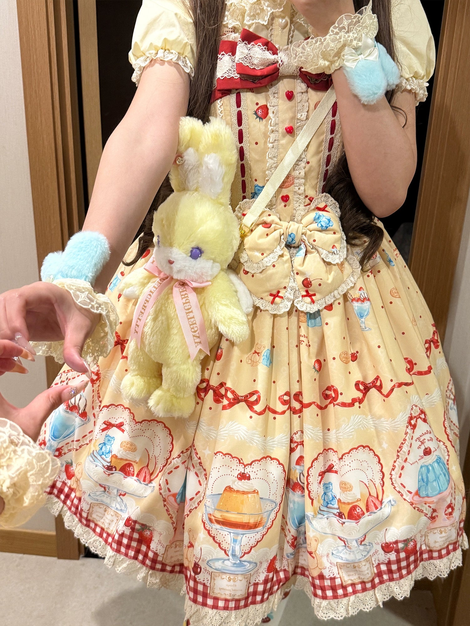 Showa Dessert Showcase - Kawaii Lolita Dress Suit Pudding-Inspired JSK/Salopette