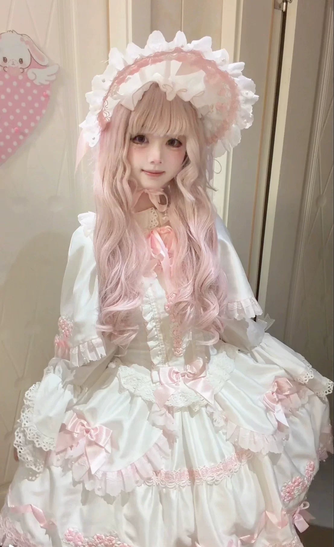 Charlotte Bouquet - Old School Lolita JSK Set, Embroidery & Bows 45093:835381