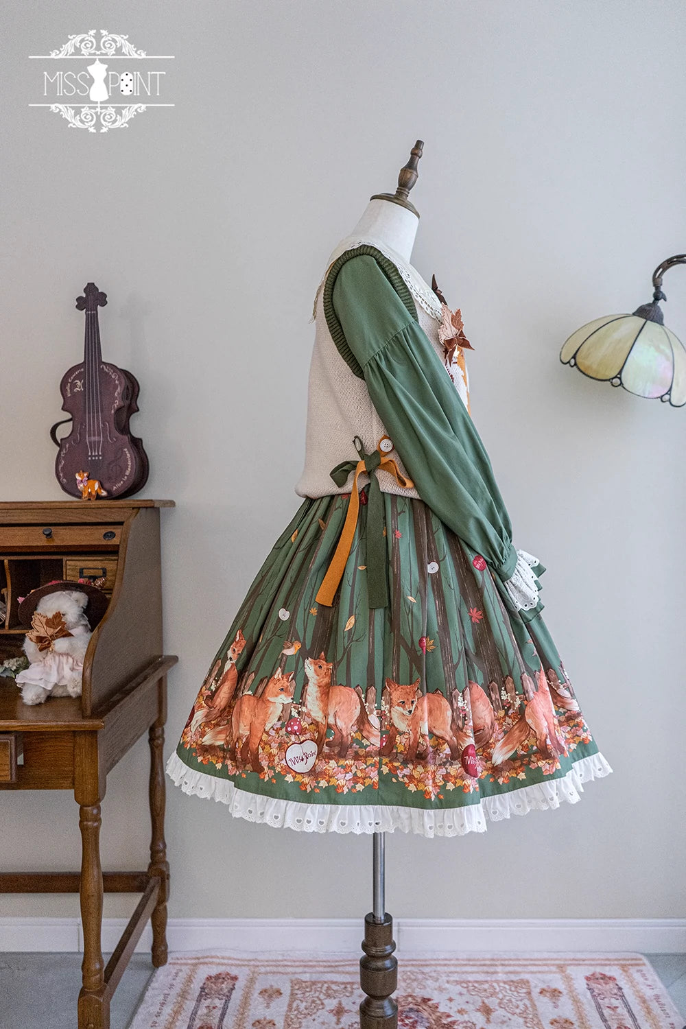 Miss Point~Fat Fox in the Forest~Kawaii Lolita Vest Customized Lolita Sweater 37100:550874