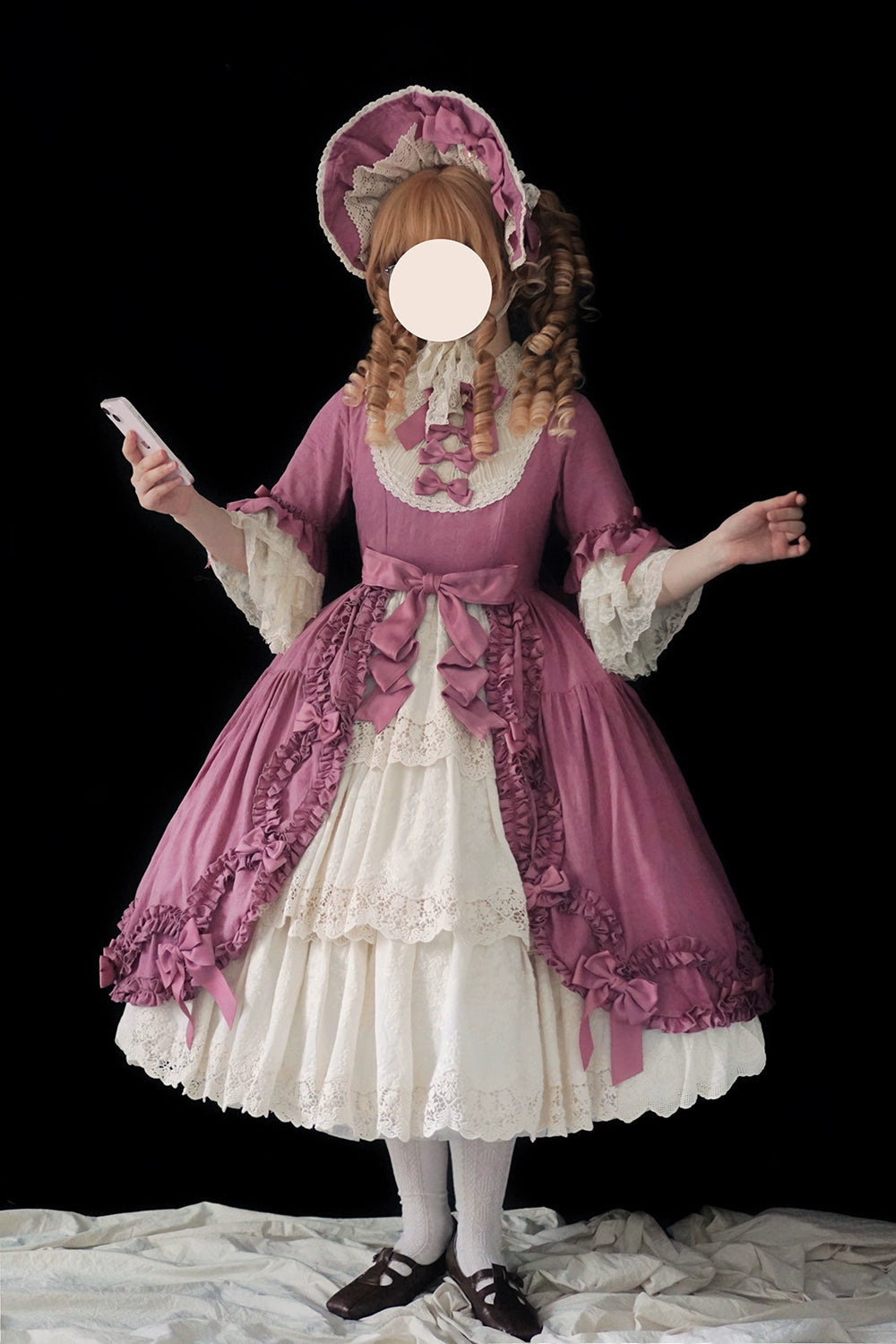 Miss Point~Lilyka Garden~Classic Lolita OP Dress Set Elegant Floral Wall Princess Sleeve 38832:606376