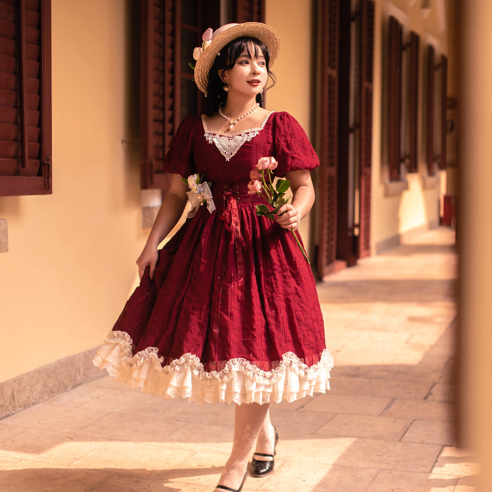 Miss Point~Tulip~Classic Lolita OP Dress Short Sleeve Dress Multicolors 19622:405374