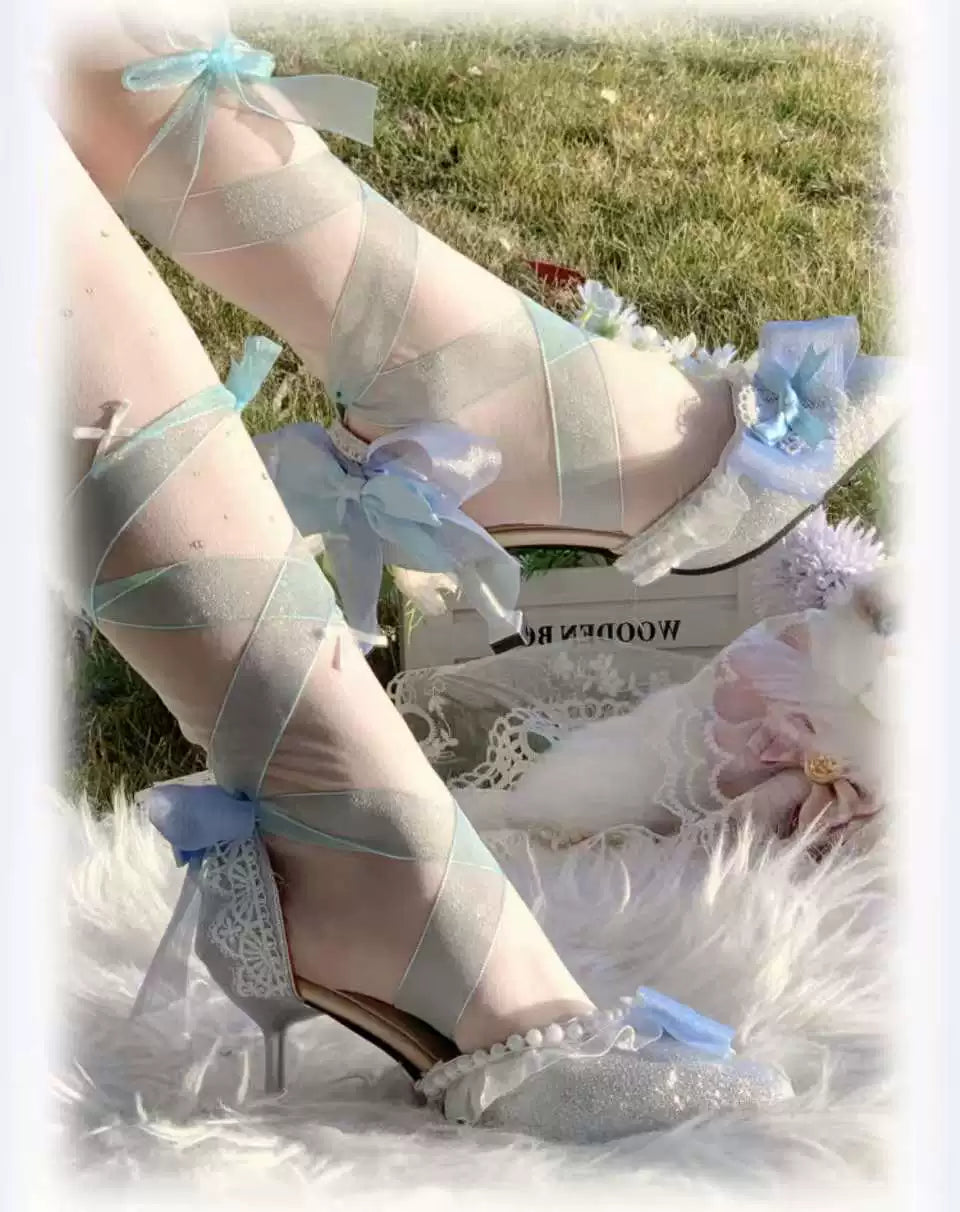 Soft Sheer Dance - Sweet Lolita Heel Shoes, Sheer Straps 44911:827617