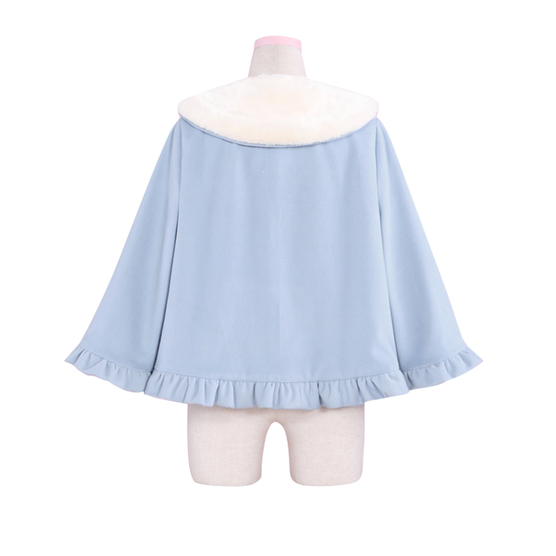 Cloudy Fluffy - Kawaii Lolita Coat, Detachable Plush Collar 44644:816876