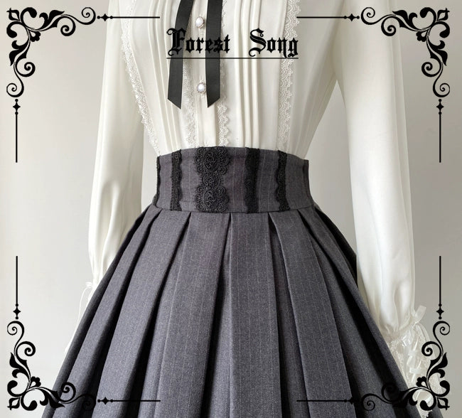 Forest Song - Griffin's Promise - Classic Lolita Skirt Striped Plaid Elegant SK
