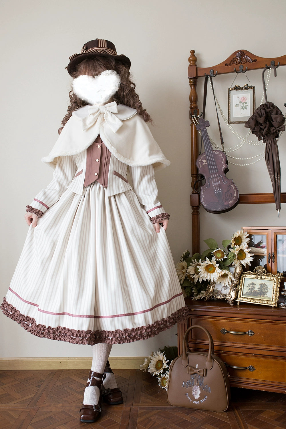 Miss Point - Classical Chocolate - Classic Lolita Skirt Elegant Striped SK