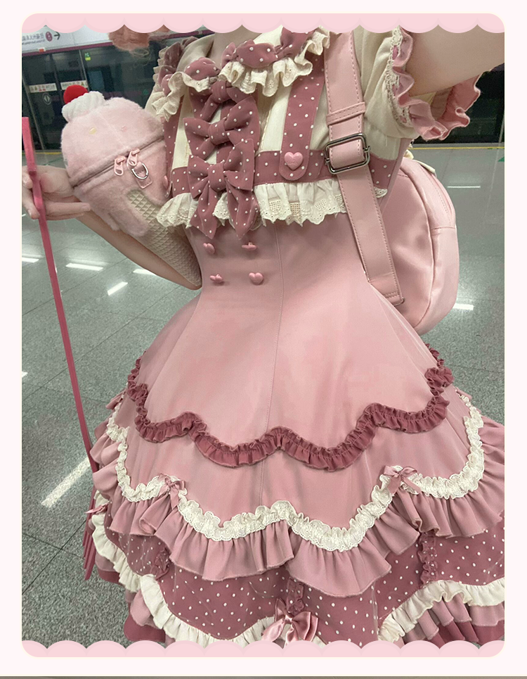 Sakurahime - Bunny Breeze - Pink Sweet Lolita OP Dress with Cute Hat and Bunny Ears 42536:744339