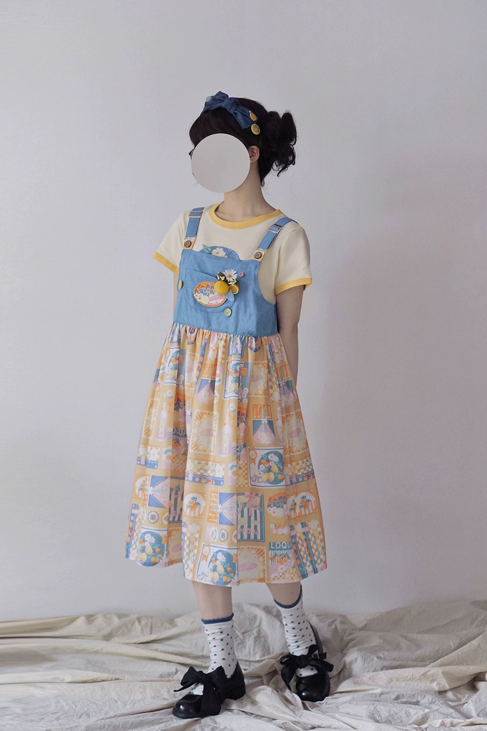 Miss Point~Daisy Lemon~Kawaii Lolita Lemon Print JSK Customized 21508:310734