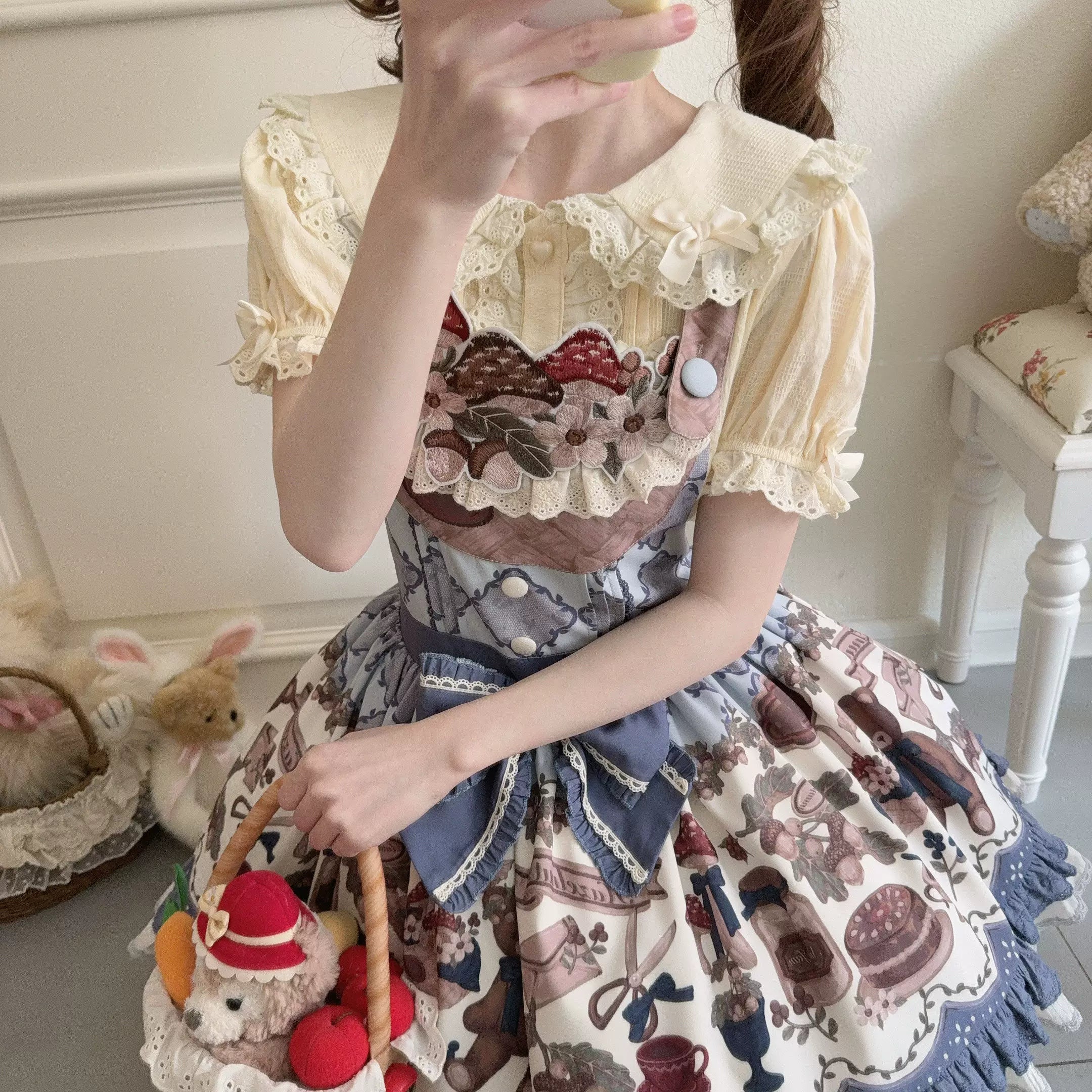 Kawaii Lolita Blouse, Detachable Hime Sleeves