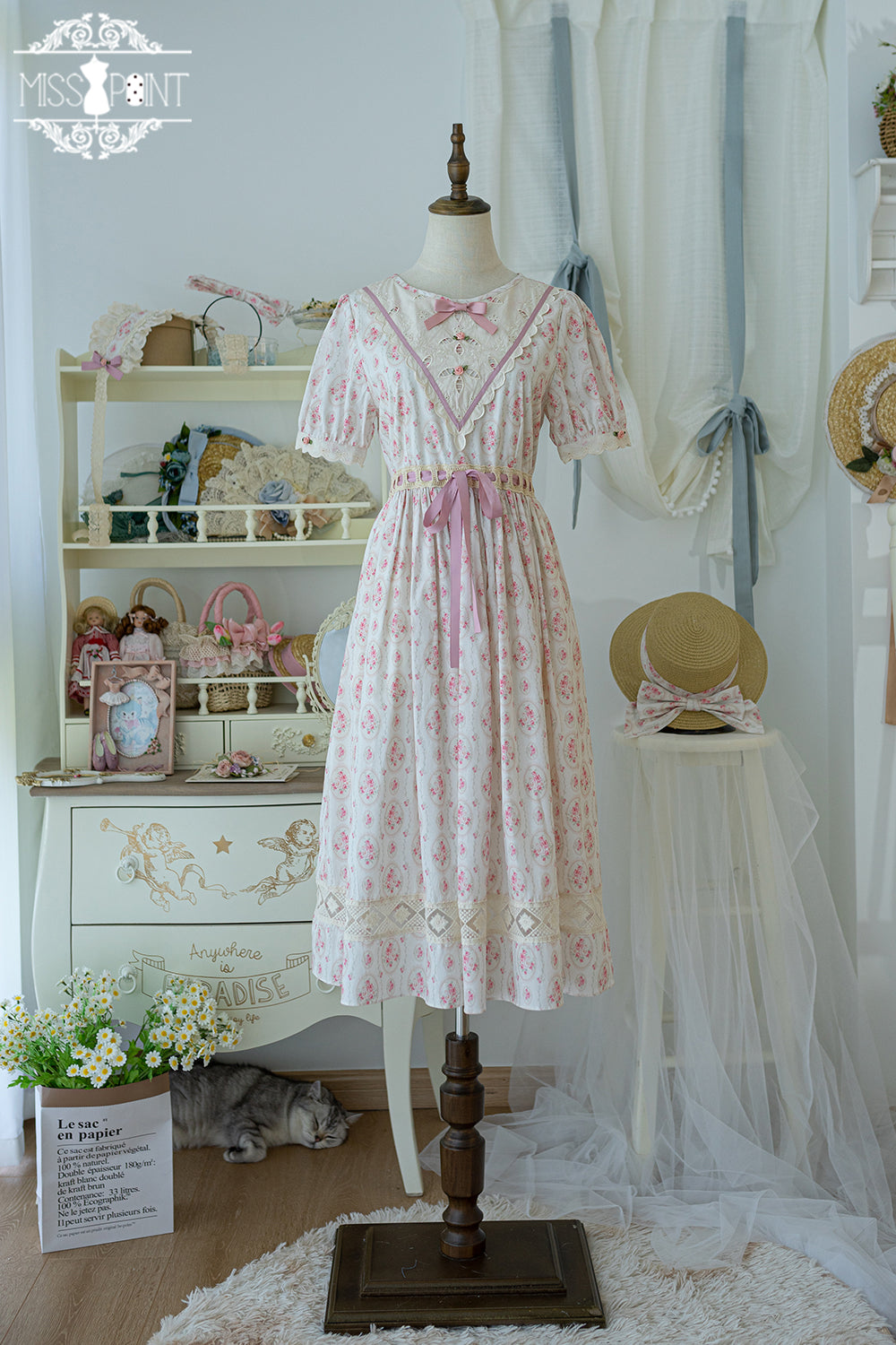 (Buyforme)Miss Point~Happy Summer Elegant Lolita Floral OP Dress 17704:244862