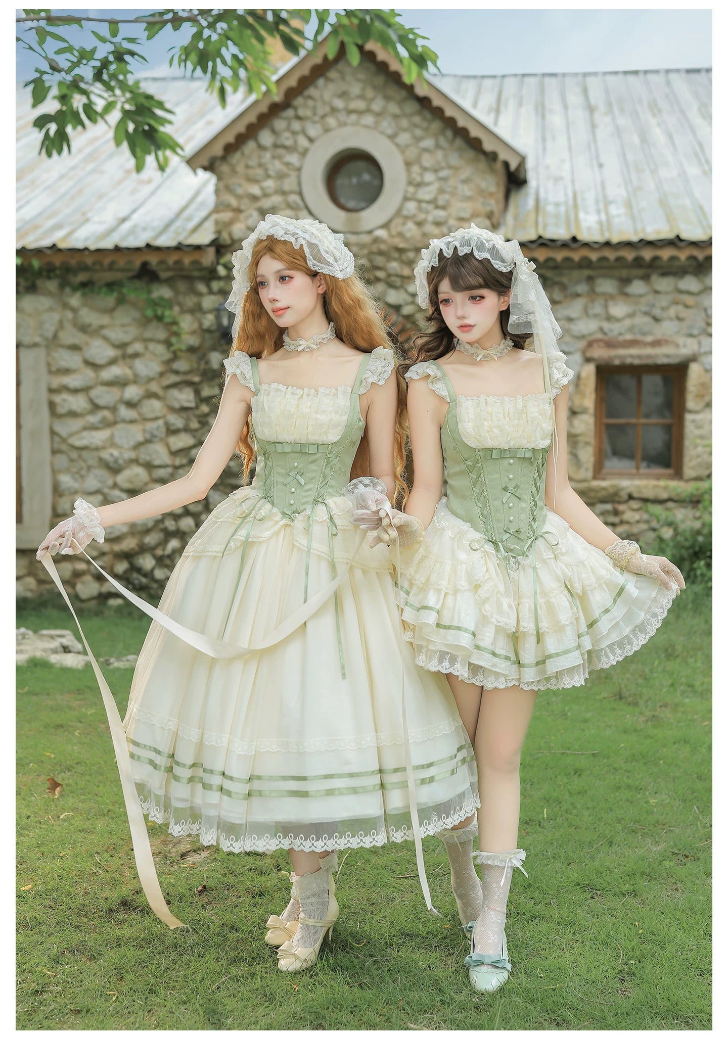 Unfailing - Classic Lolita Bow Jacquard Corset JSK Dress 45632:856655