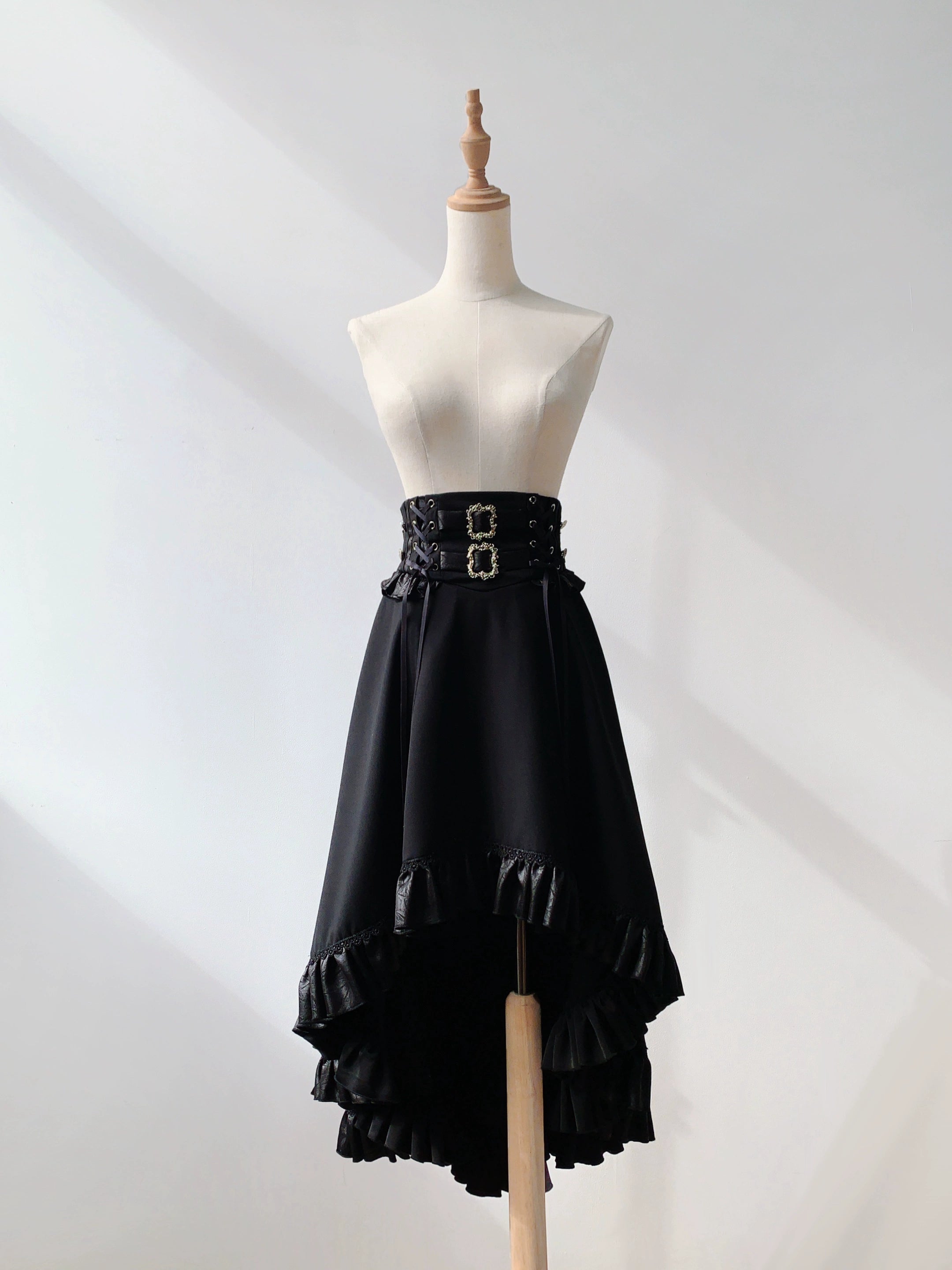 Every Page of The Poem - Night & Day Sonata - Ouji Lolita Princess Sleeve Shirt & Pants Set Black SK Only One Size