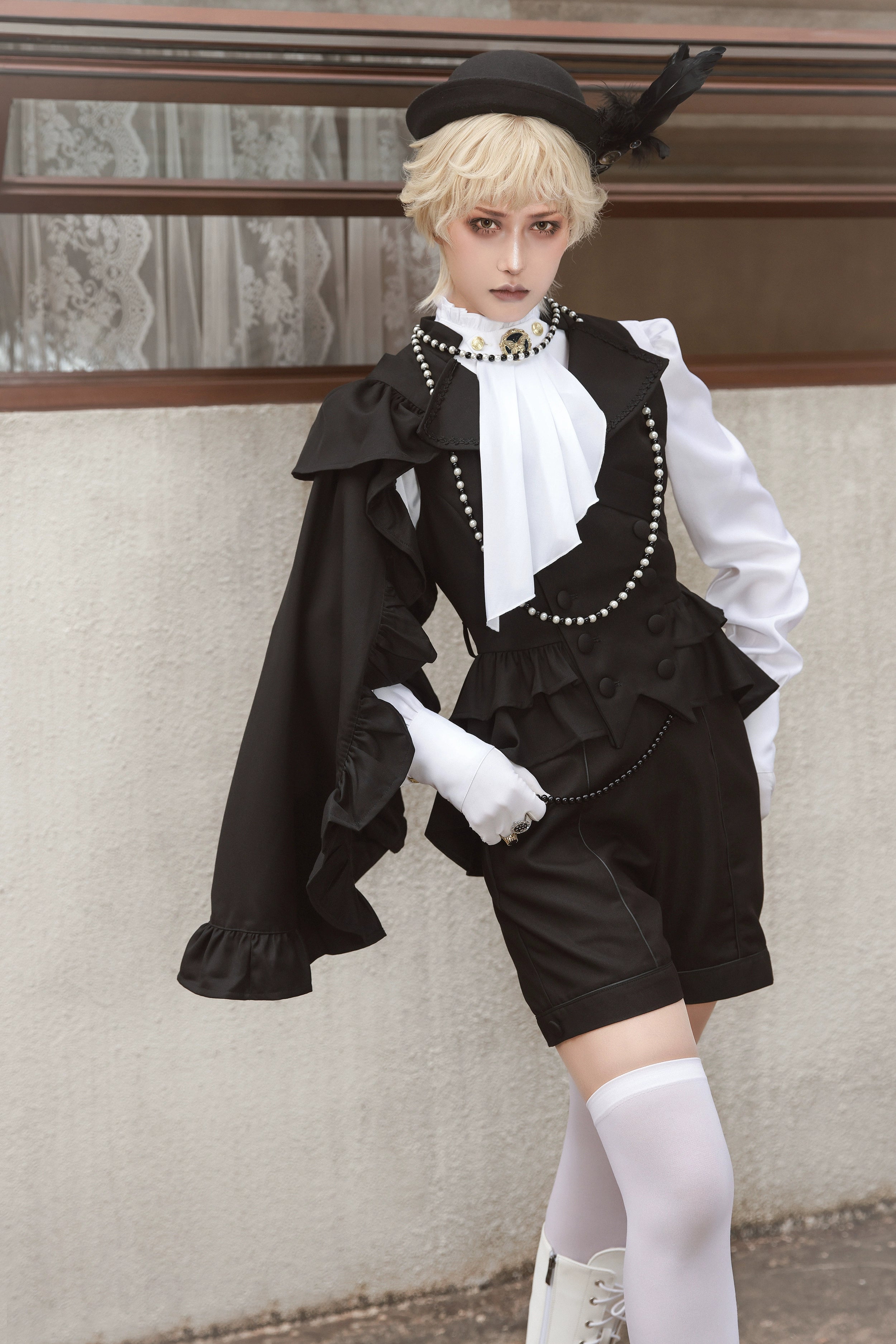 Immortal Thorn - Silent Agent - Ouji Lolita Black Vest Coat 44150:796650