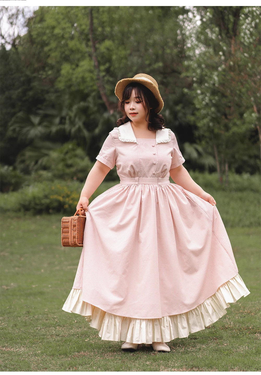Classic Lolita Cotton Underskirt, Ruffles Hem