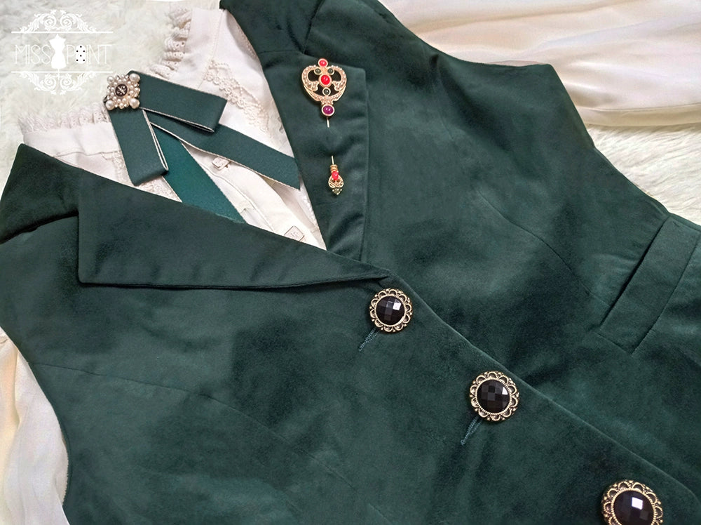 Miss Point~Rose Doll~Retro Lolita Vest Velvet Lolita Waistcoat 32516:392318