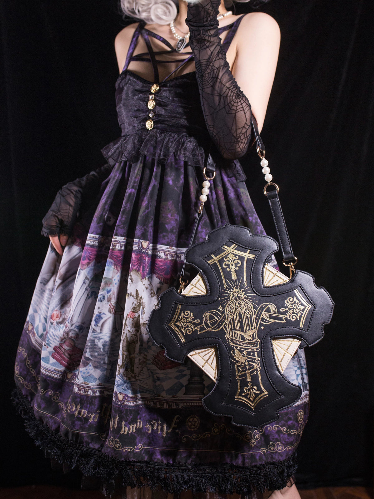Gothic Lolita Bag, Two Detachable Shoulder Straps 45980:870136