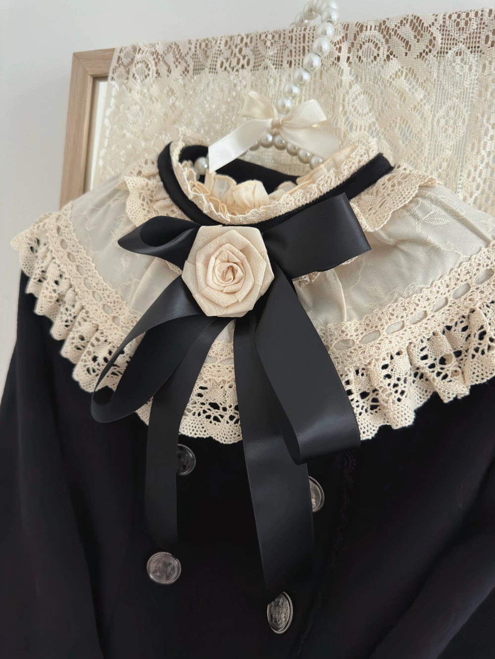 LeMiroir - Winter Solstice - Elegant Lolita Hat, Detachable Collar, Handbag 44088:794388