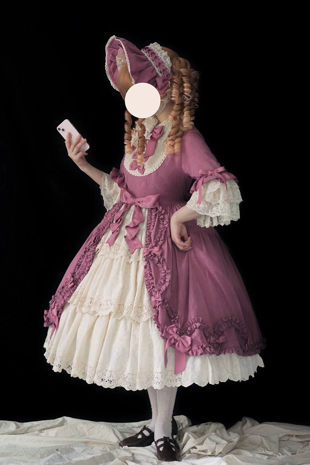Miss Point~Lilyka Garden~Classic Lolita OP Dress Set Elegant Floral Wall Princess Sleeve 38832:606486