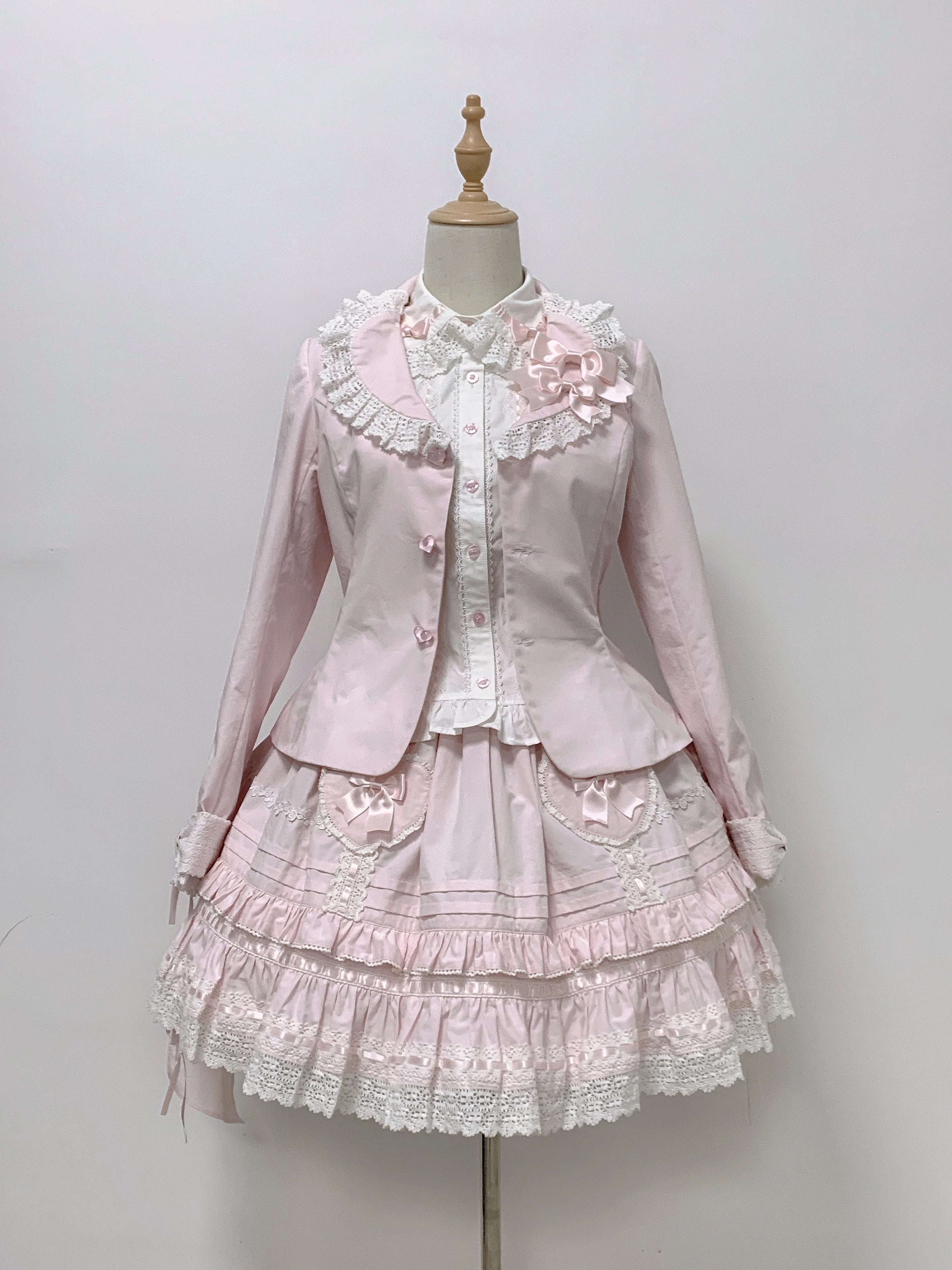 Bunny's Wish - Old School Lolita Coat, Flounce Hem Skirt