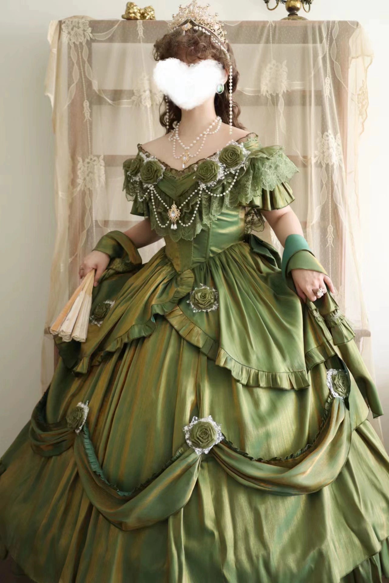 Meowing and fruity - Tana Manor - Classic Lolita OP Dress, Floral Decoration