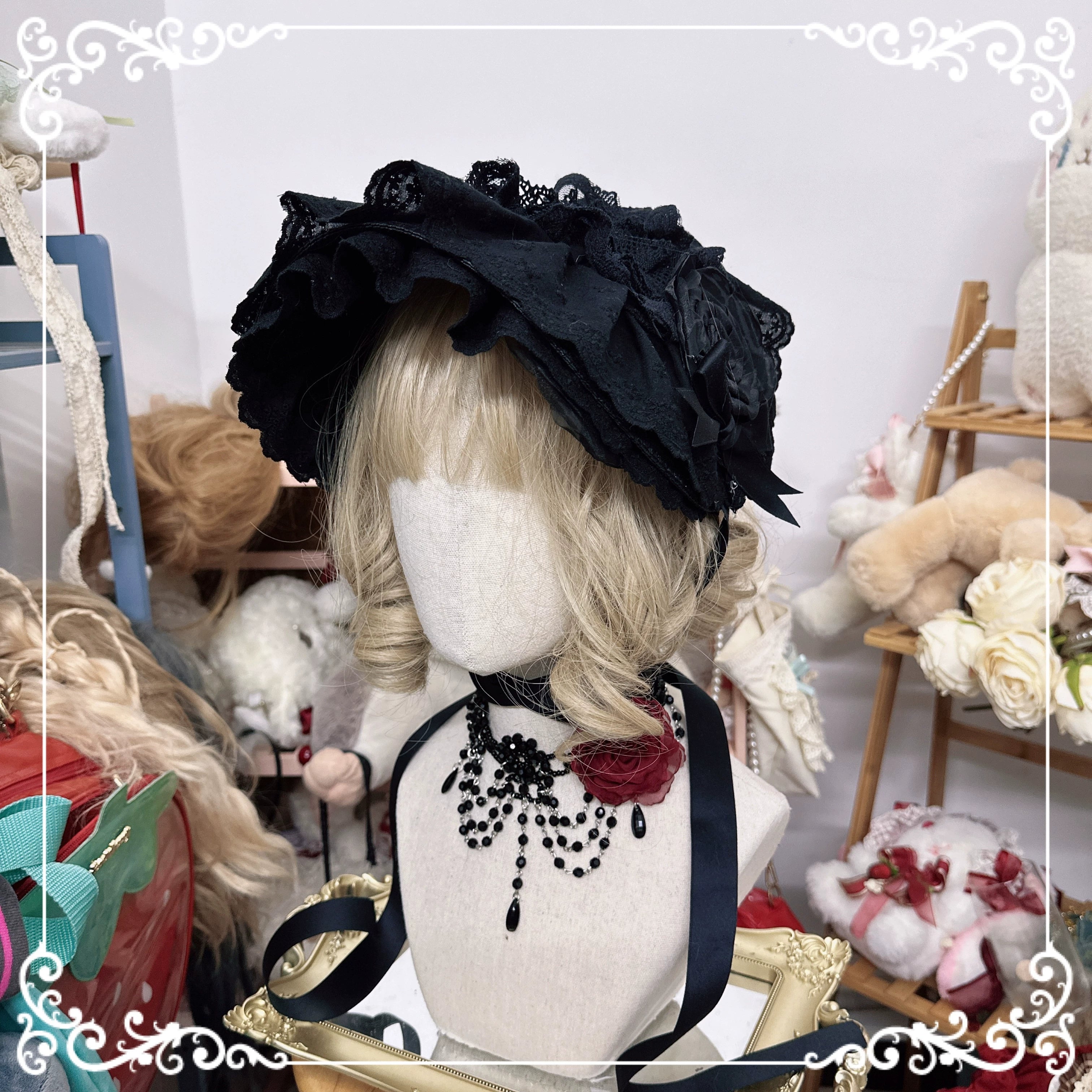 Chestnut Lolita - Gothic Lolita Bonnet Pure Cotton Hat