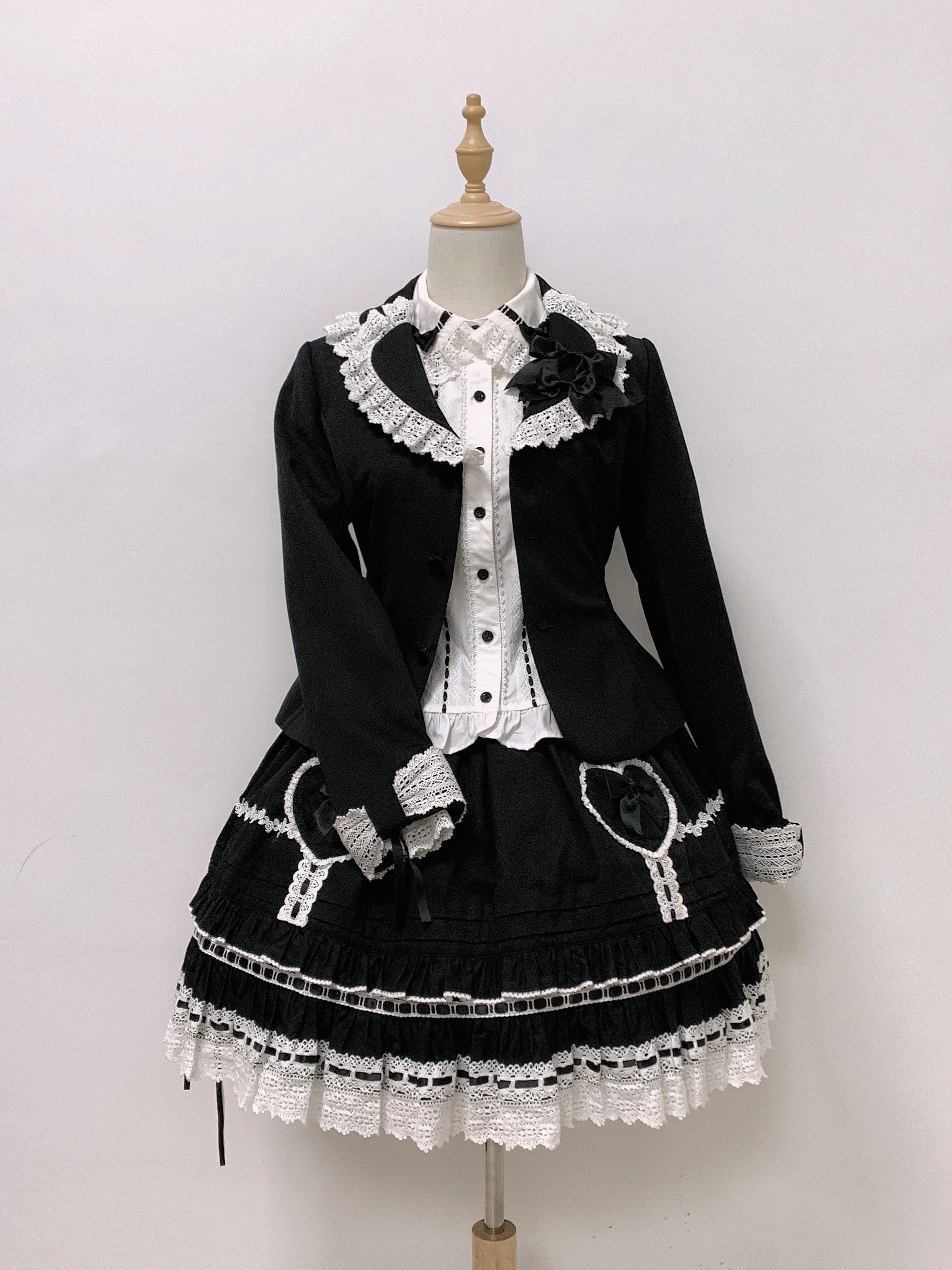 Bunny's Wish - Old School Lolita Coat, Flounce Hem Skirt
