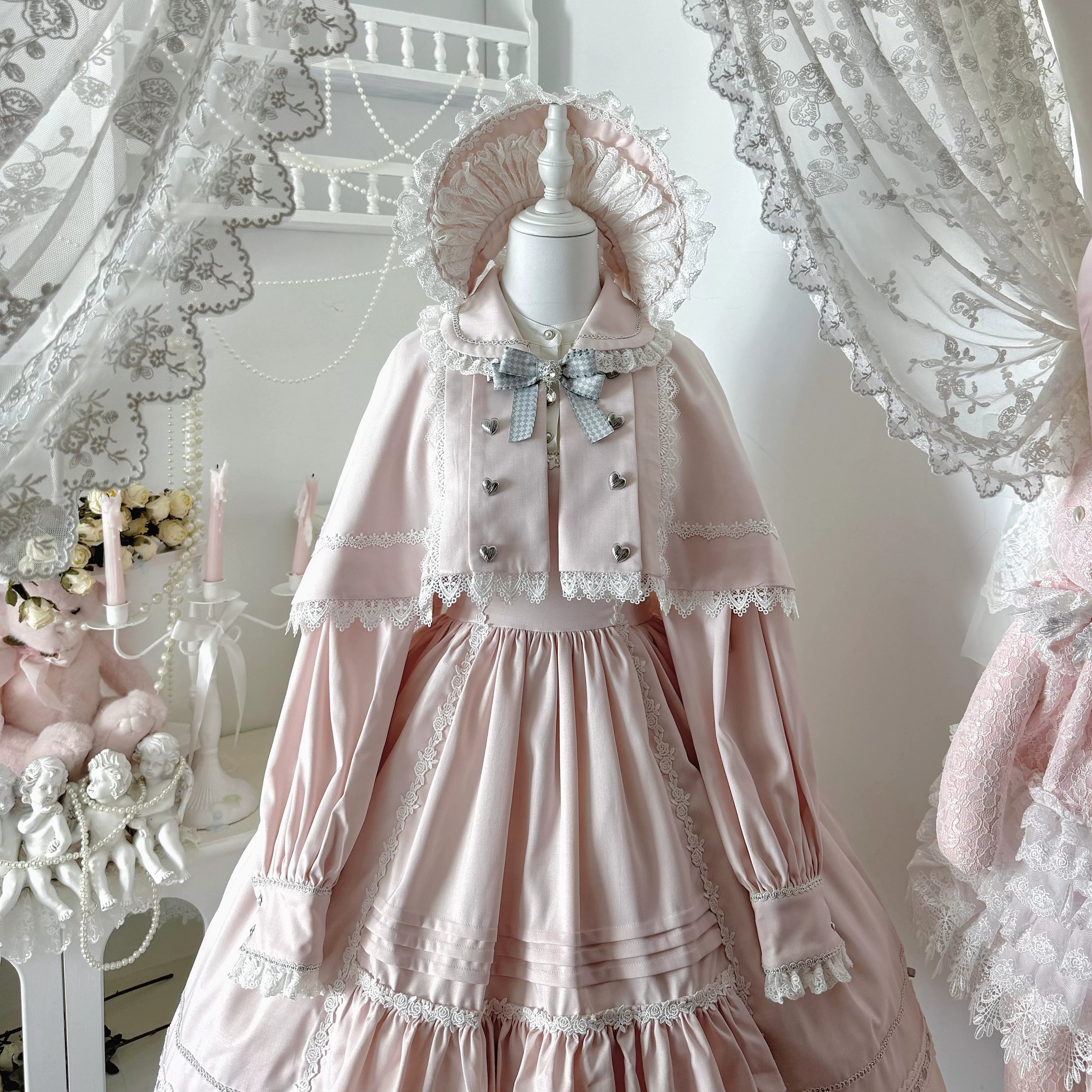 Ningyo Night - Old School Lolita OP Dress, Peter Pan Collar Cape (L M S XL) 44635:816634
