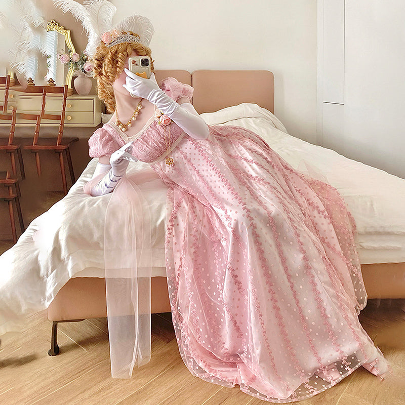 Hezi's Cat Haven~Mist Rose~Plus Size Lolita Empire Waist OP Dress 42268:734320