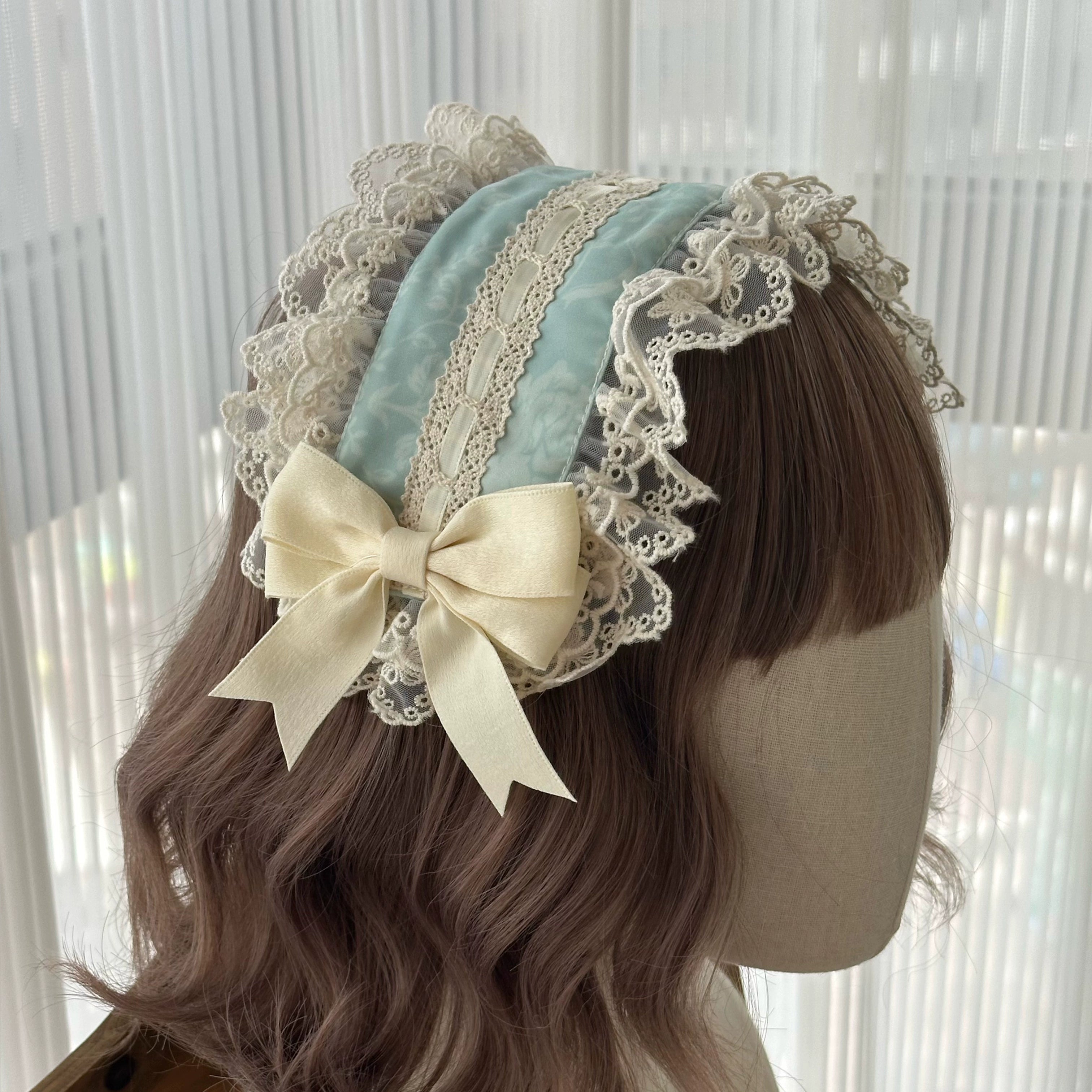 Sweet Dream Sheep - Sweet Dessert - Green Lolita Jumper Dress Lolita Headwear S Green headband (secured with duckbill clip)