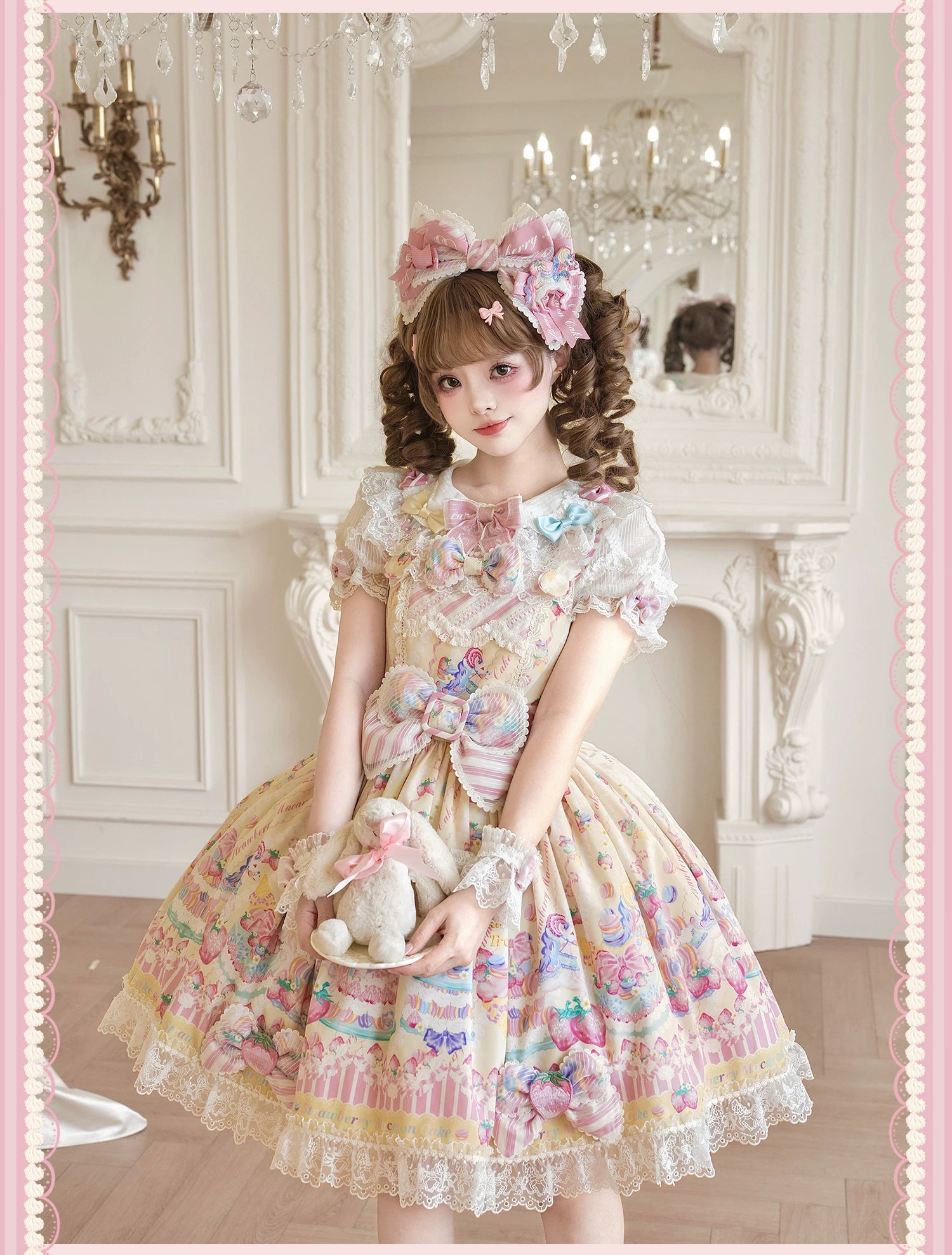 Macaron - Printed Sweet Lolita OP Dress, Old School Lolita JSK Available 45078:833933