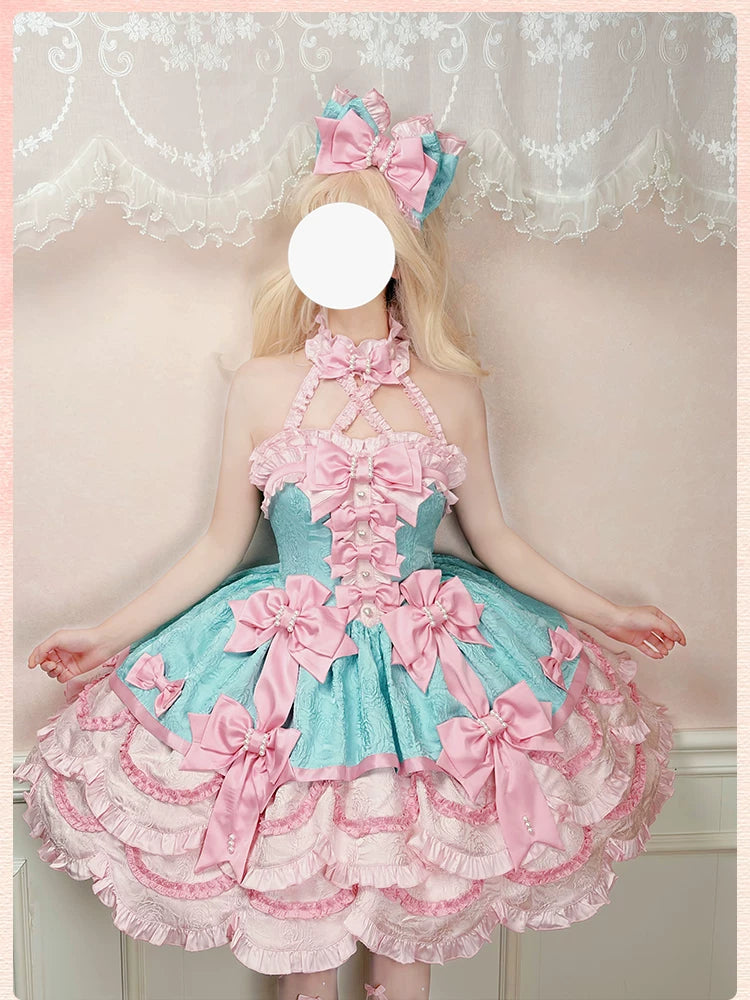 Sweetheart Petal - Sweet Lolita Petal Hem JSK Dress, Halter Neckline 44733:820708