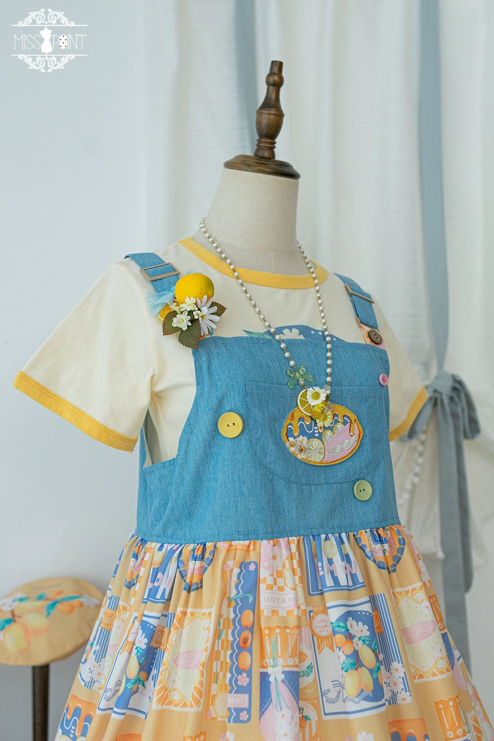 Miss Point~Daisy Lemon~Kawaii Lolita Lemon Print JSK Customized 21508:310770