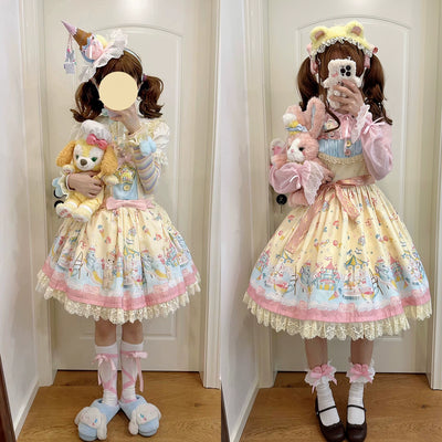 (BFM)Cutie Volta~Sweet Celebration~Sweet Lolita OP Dress Bunny Bear JSK Salopette   