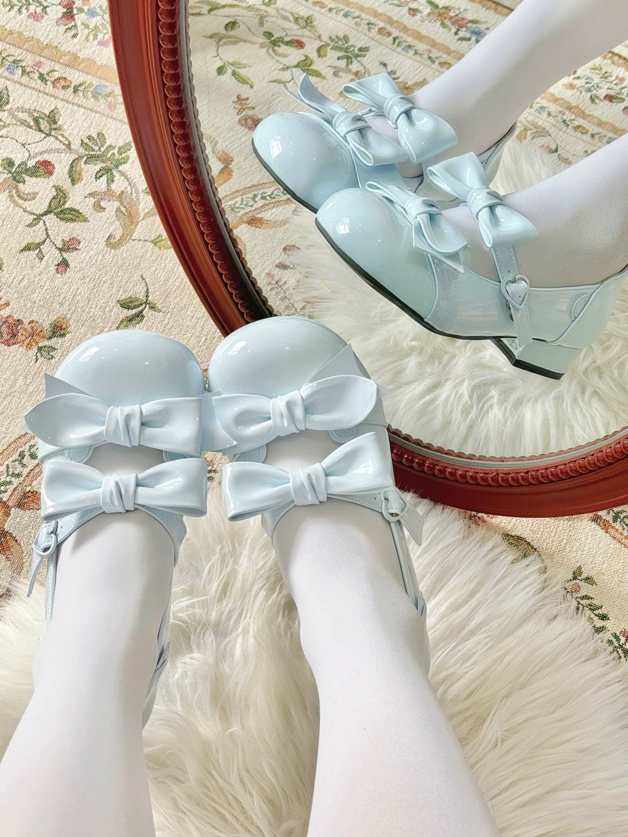 Beauty Bunny~Kawaii Lolita Shoes Low Heels Round Toe PU Shoes 36074:509136