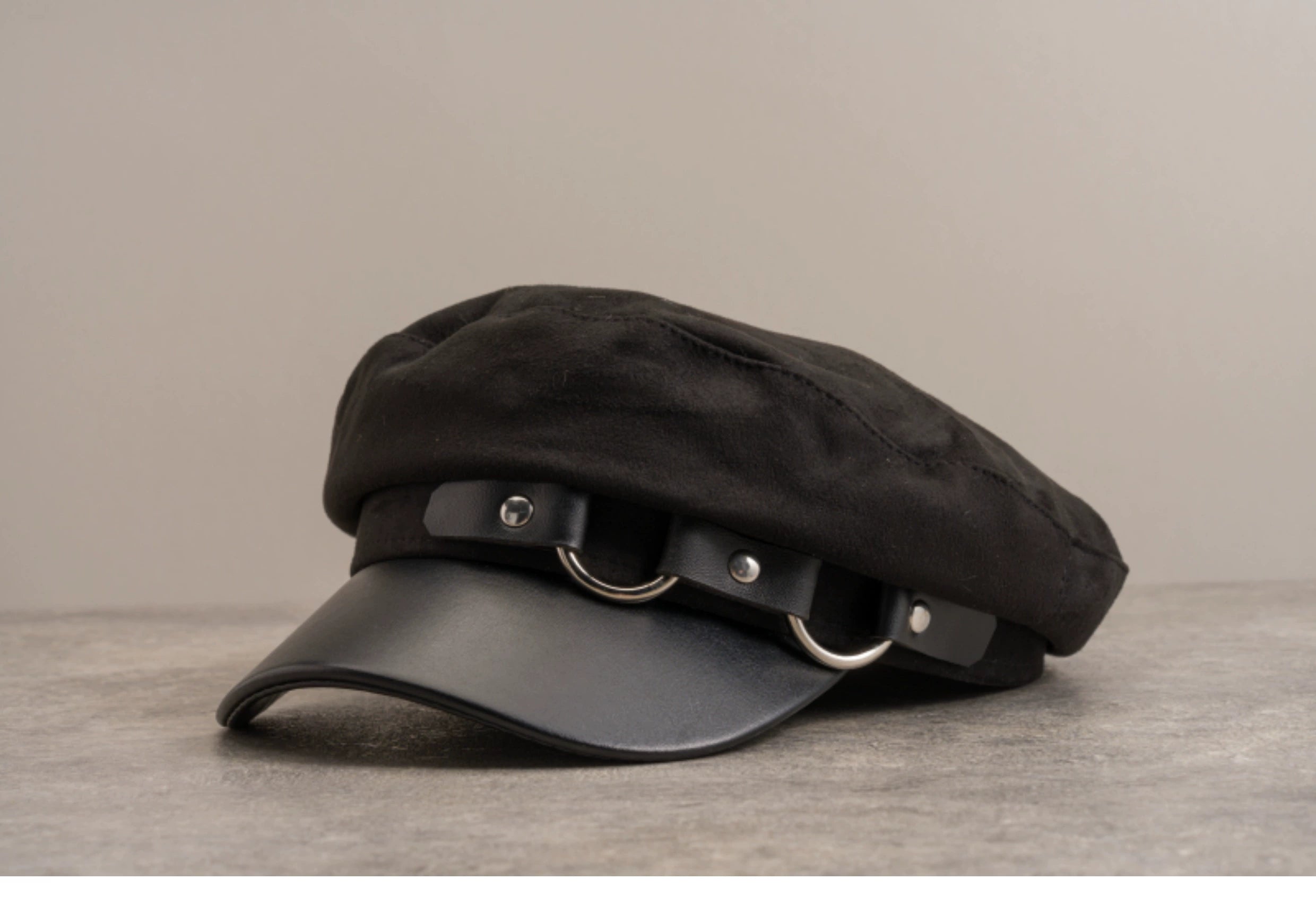 Strange Sugar - Gothic Lolita Hat Leather Buckle Lolita Newsboy Hat One Size 3