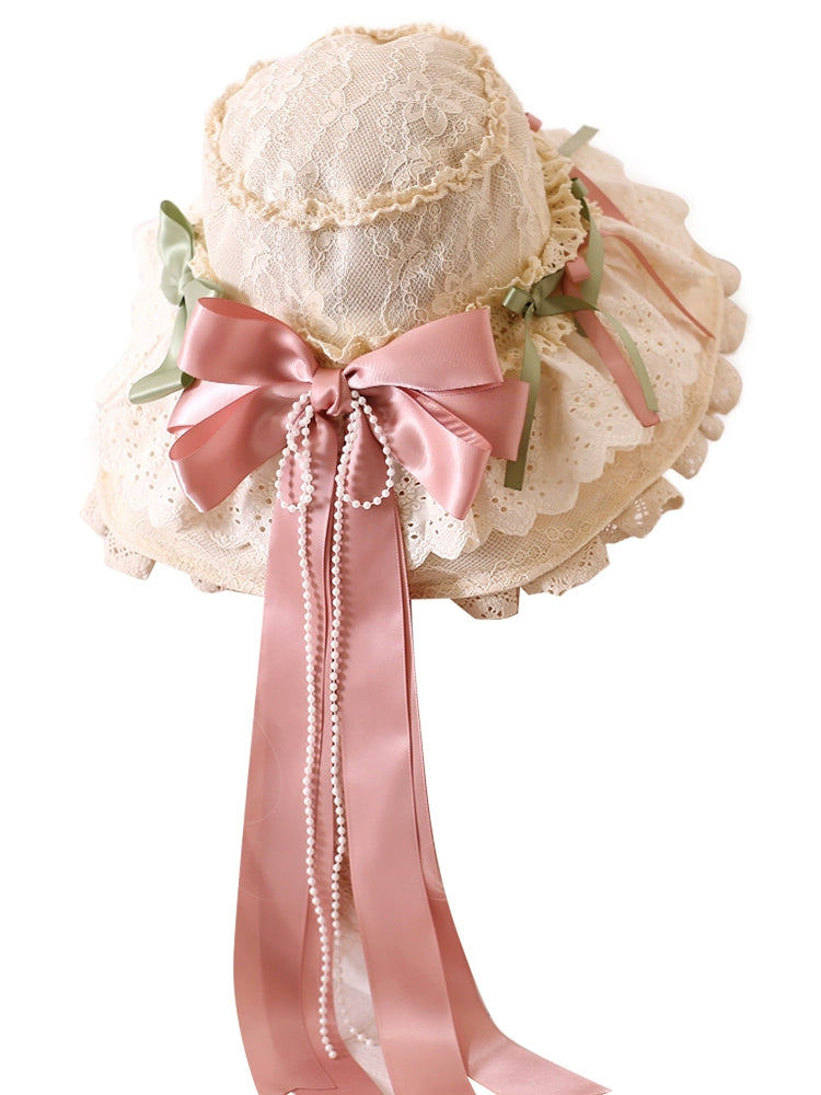 Xiaogui - Elegant Lolita Sunshade Hat Floral Bow Hats