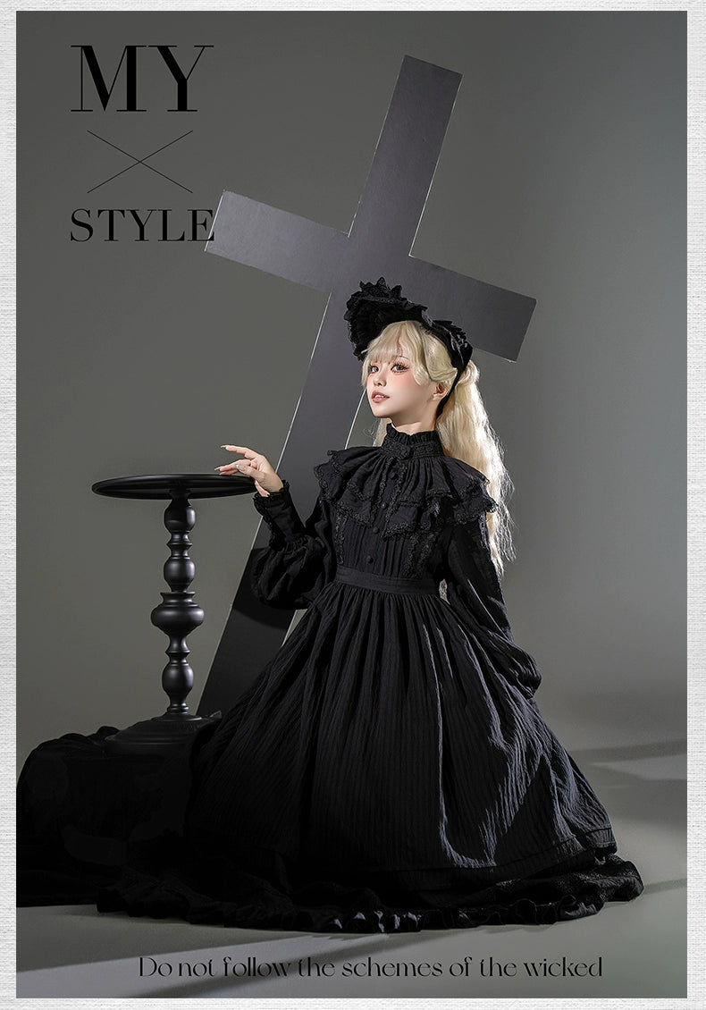 Sanshanjiu - A Quiet Place - Nun Style Gothic Lolita OP Dress