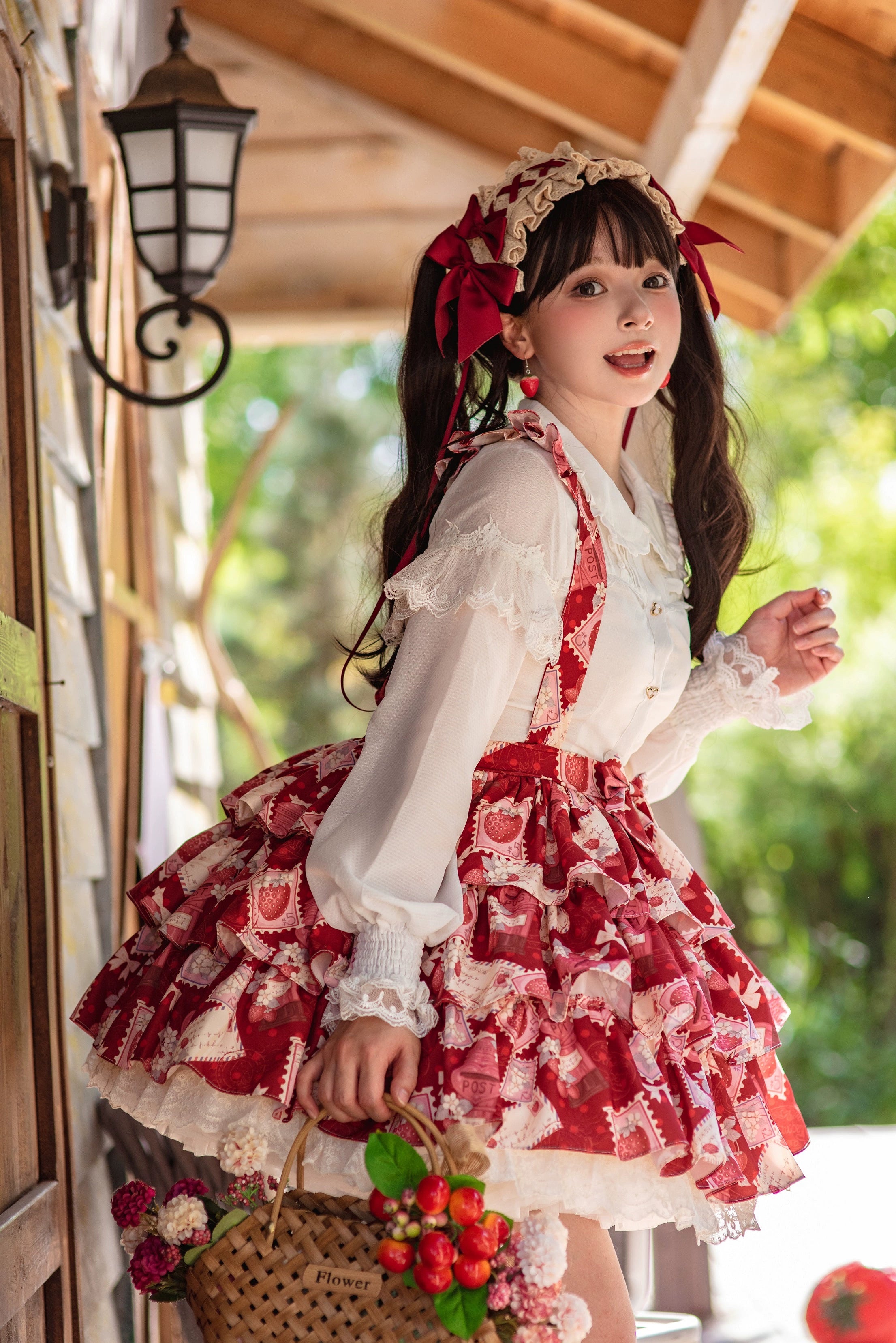 Strawberry Witch - Strawberry Stamp - Sweet Lolita OP Short Sleeve Lolita Dress