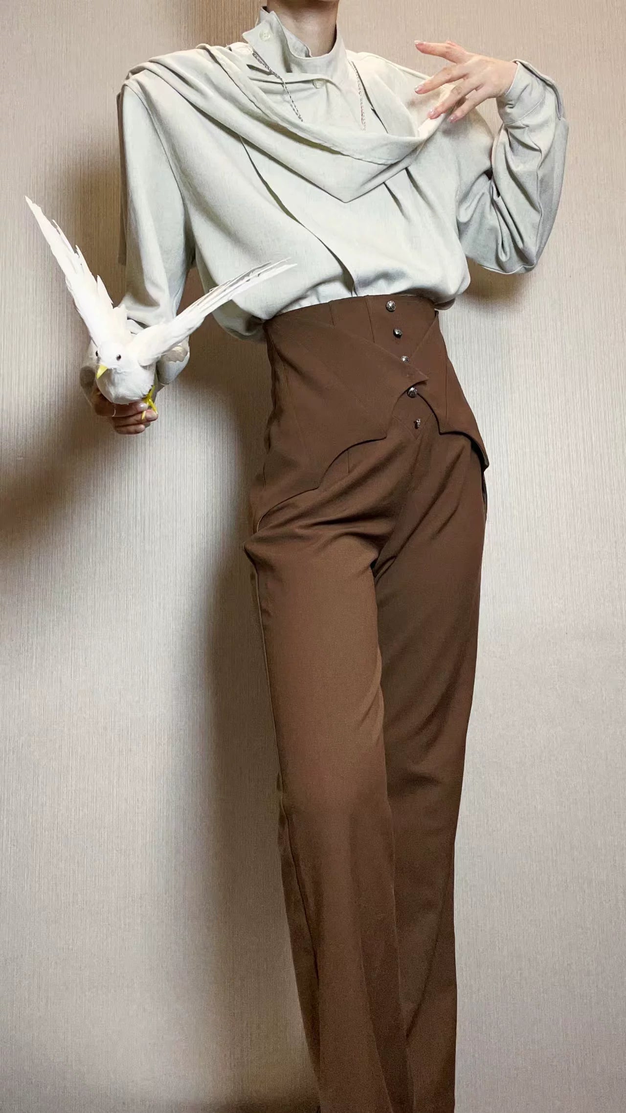 Earl of Drooping Wings - Ouji Lolita Flared Pants, Batwing Decoration 44550:812599