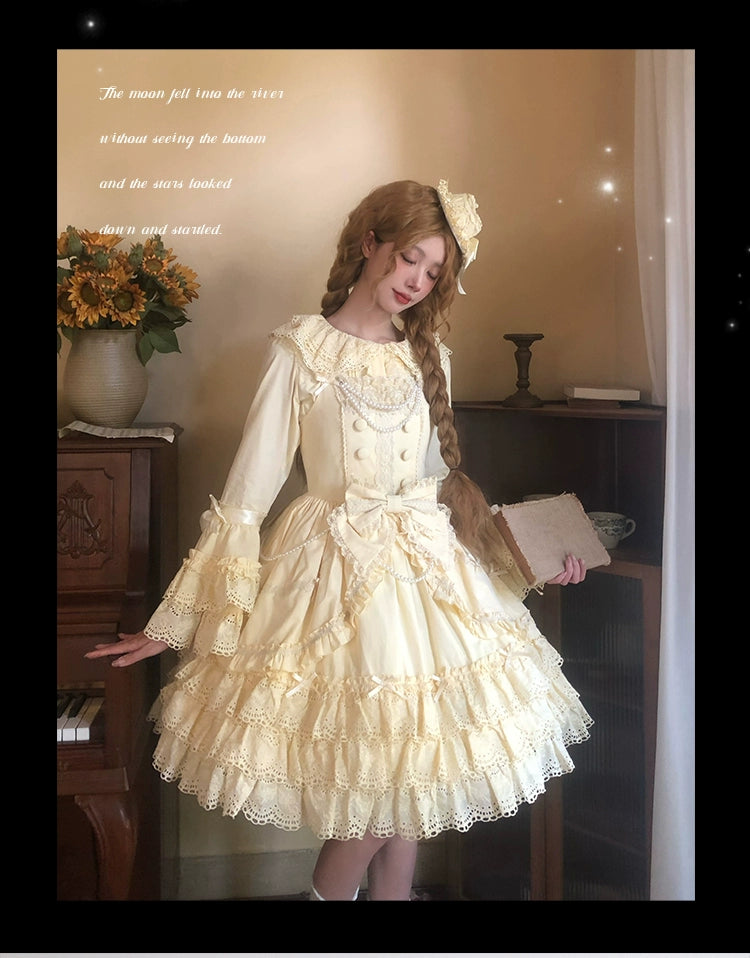 Plum Tree - Pure Love Language - Sweet Lolita Pearl JSK Princess Sleeves Blouse