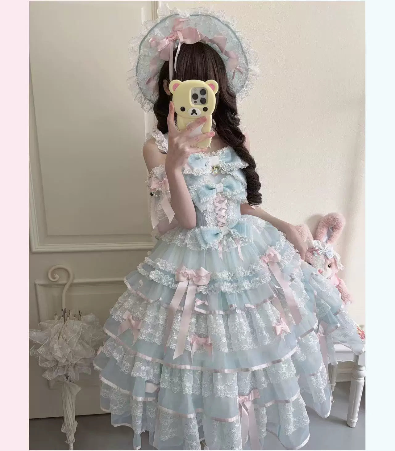 Sakura Snow Love Song - Wedding Sweet Lolita JSK Dress, Lace & Bows Details 44530:812446