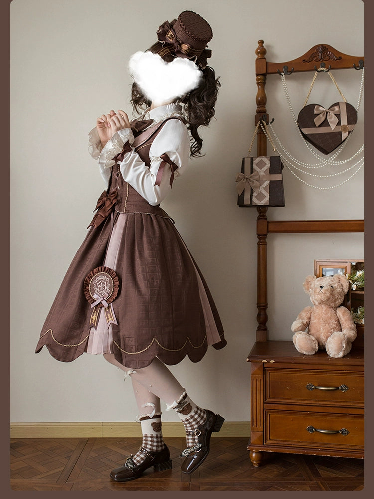 Alice Girl - Bear Chocolate Slab - Classic Lolita Slim Fit JSK & SK Dress 44309:804383