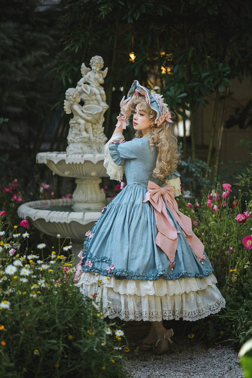 Miss Point~Lilyka Garden~Classic Lolita OP Dress Set Elegant Floral Wall Princess Sleeve 38832:606430