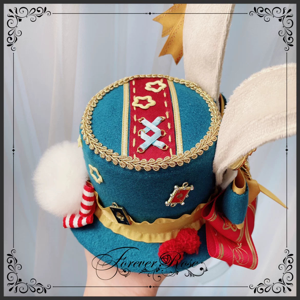 Circus-inspired Lolita Top Hat, Bunny Ear