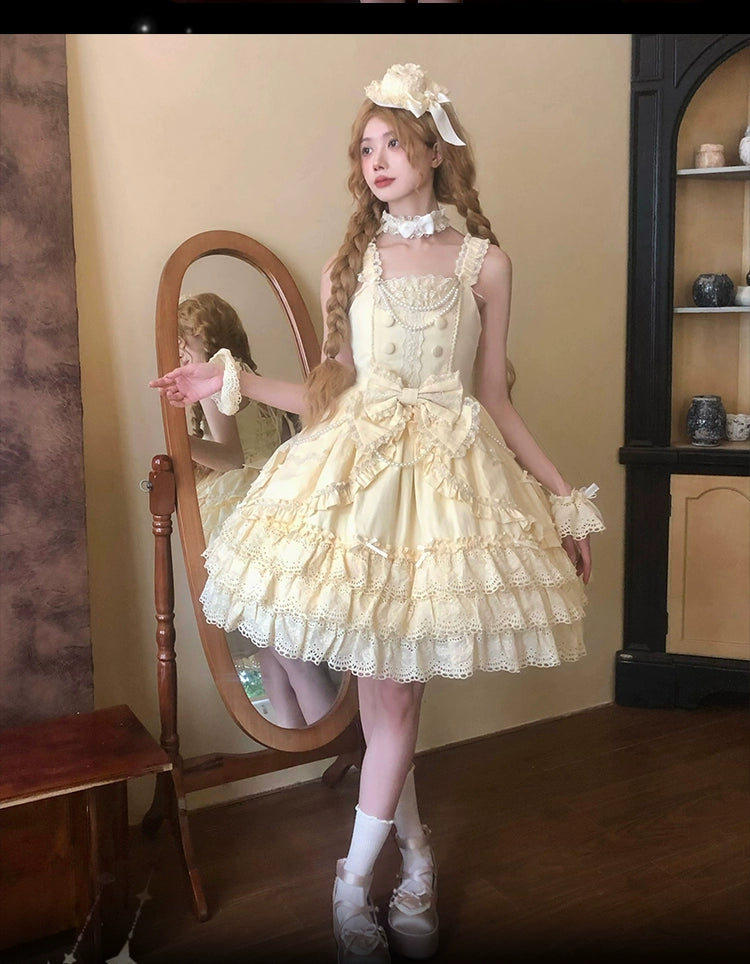 Plum Tree - Pure Love Language - Sweet Lolita Pearl JSK Princess Sleeves Blouse