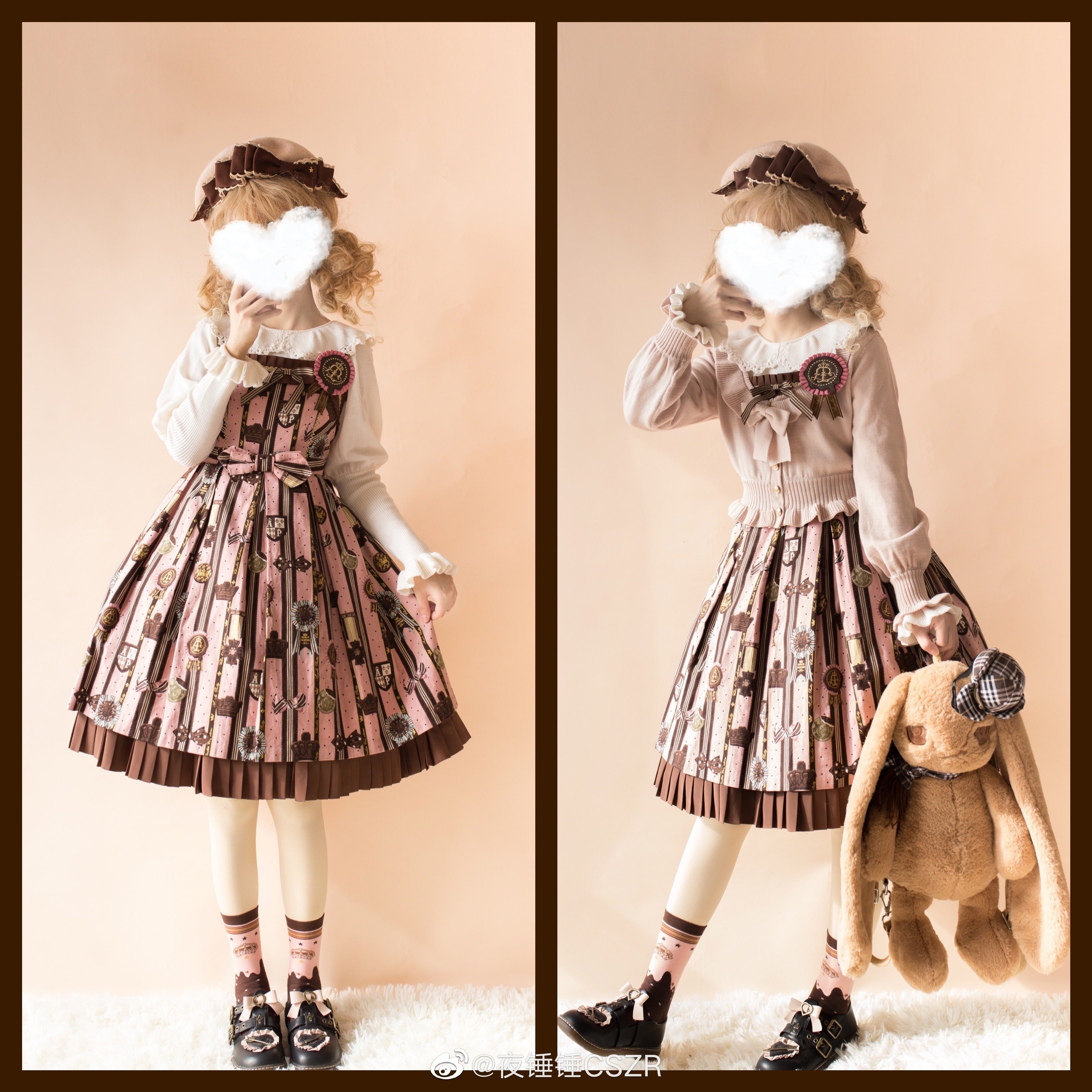 Yukines Box - Retro Lolita Chocolate Color Cotton Socks