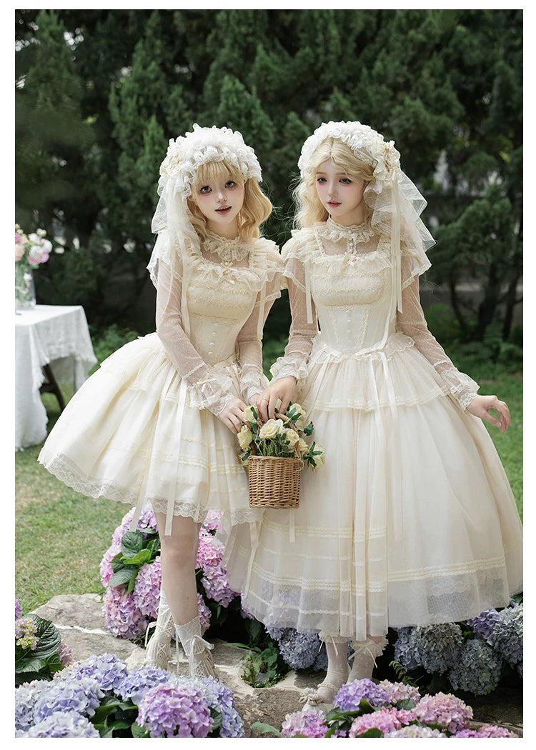 Confession Poem - Classic Lolita Corset JSK Set, Lace & Bows